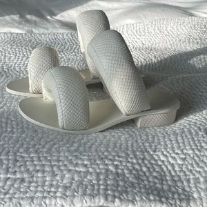 Cult Gaia x Room collab Pillow Sandal in white python